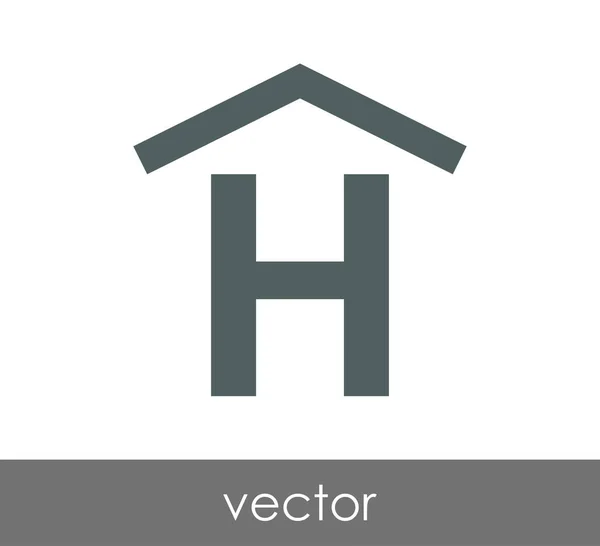 Icono del signo del hotel — Vector de stock