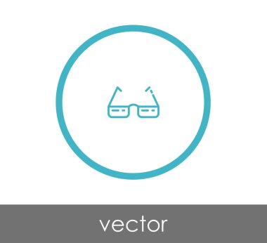 gözlük düz simgesi