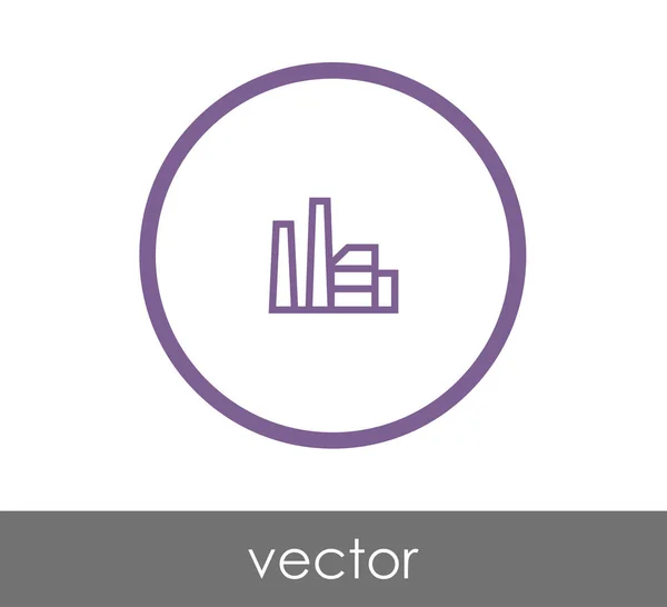 Icono plano de fábrica — Vector de stock