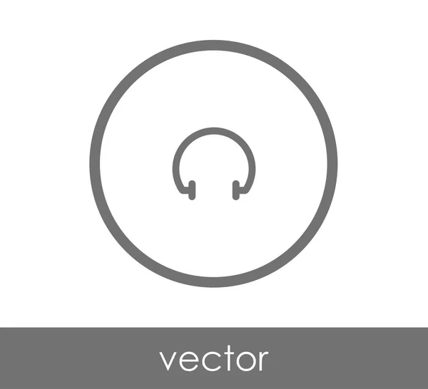 Eenvoudige hoofdtelefoon-pictogram — Stockvector