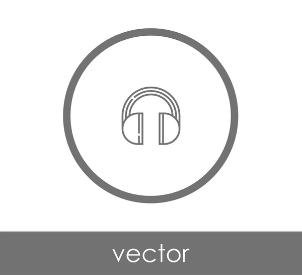 Eenvoudige hoofdtelefoon-pictogram — Stockvector