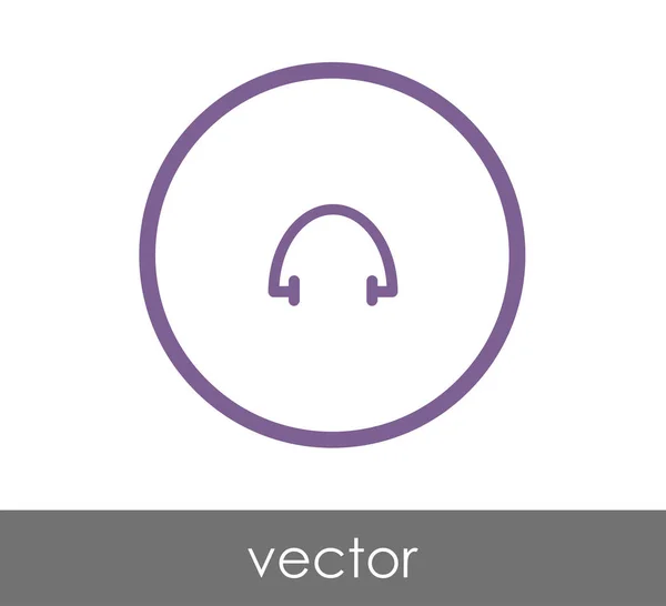 Eenvoudige hoofdtelefoon-pictogram — Stockvector