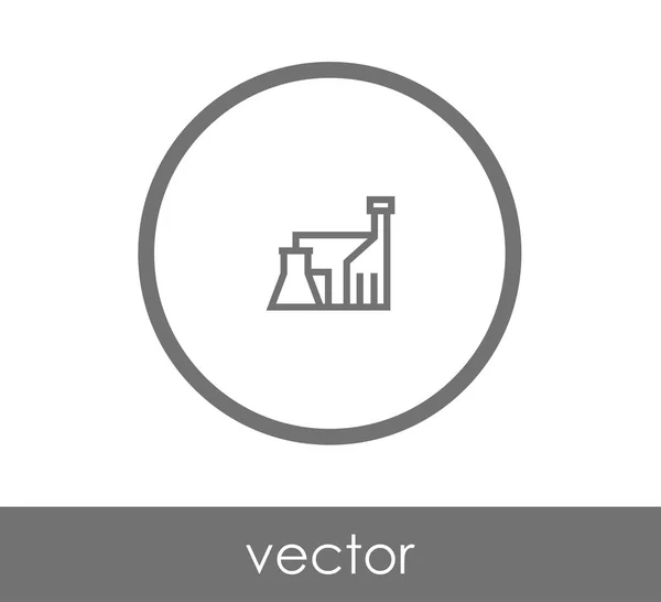 Ícone de fábrica plana — Vetor de Stock