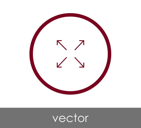 Teljes képernyős kör ikonra — Stock Vector