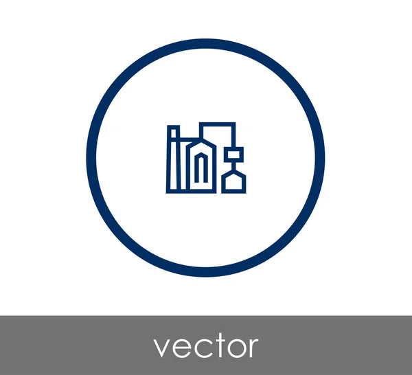 Icono plano de fábrica — Vector de stock