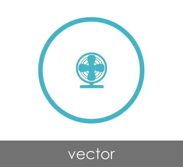 Ventilador icono plano — Vector de stock