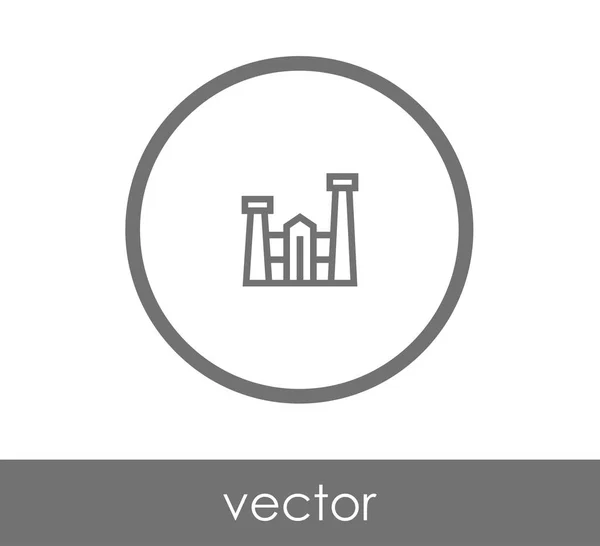 Ícone de fábrica plana — Vetor de Stock