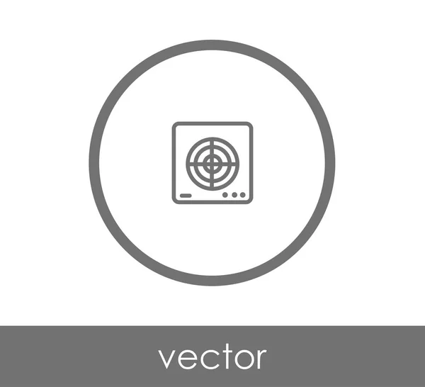 Ventilador icono plano — Vector de stock