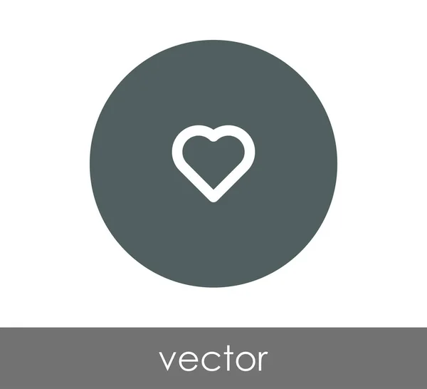 Coração ícone plano — Vetor de Stock