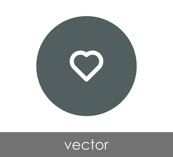 Corazón icono plano — Vector de stock