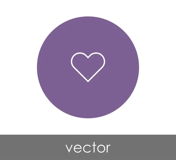 Corazón icono plano — Vector de stock