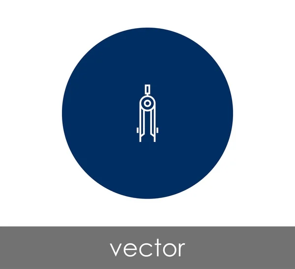 Dibujo brújula icono — Vector de stock