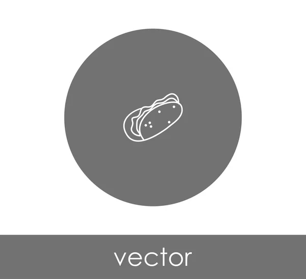 Hotdog icône plate — Image vectorielle