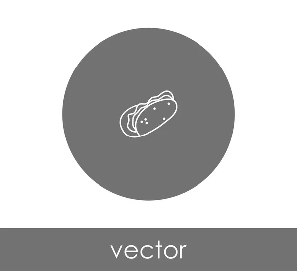 Hotdog icono plano — Vector de stock