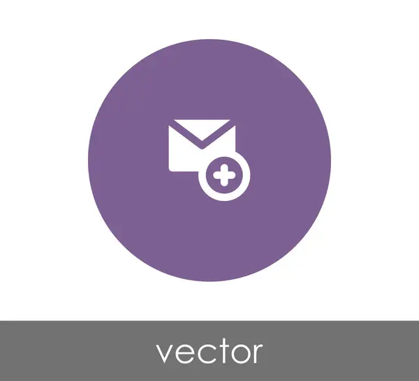 Adicionar ícone de email — Vetor de Stock