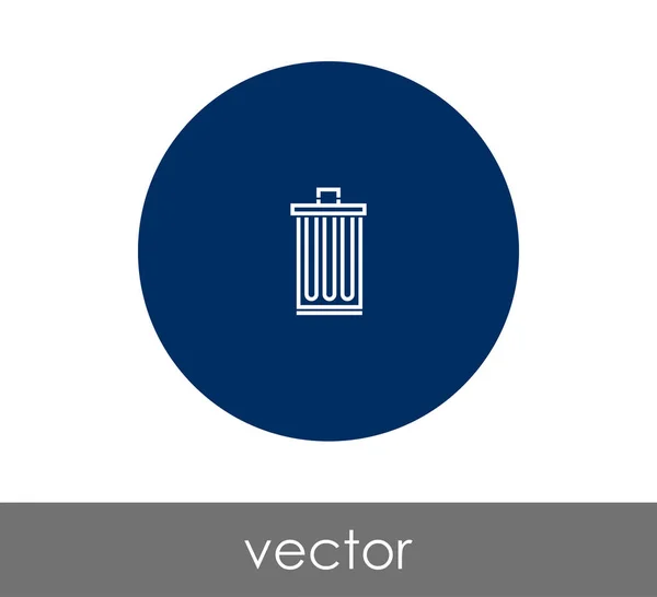 Garbage bin circle icon — Stock Vector