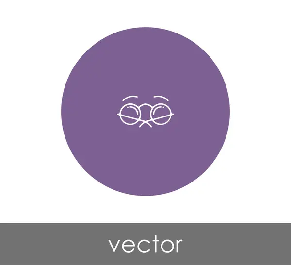 Icono círculo gafas — Vector de stock