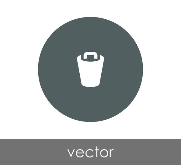 Poubelle cercle icône — Image vectorielle