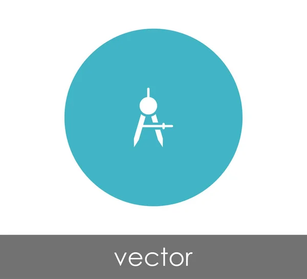 Ikona kreslení kompasu — Stockový vektor