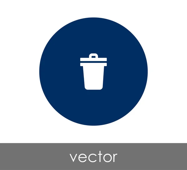 Garbage bin circle icon — Stock Vector