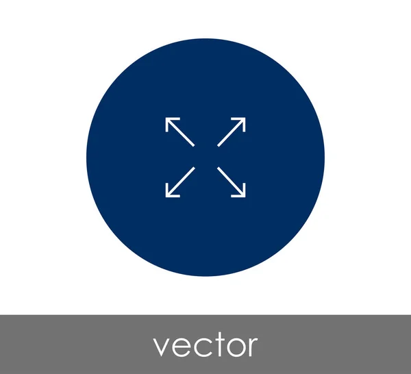 Ícone círculo de tela cheia —  Vetores de Stock