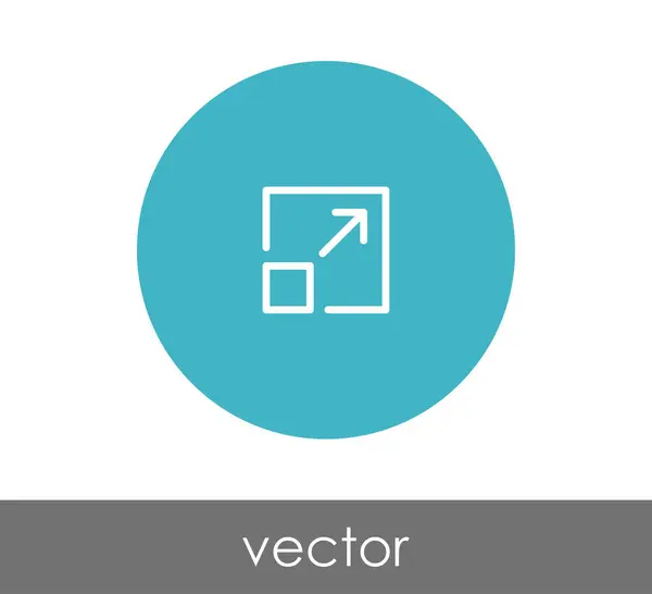Expandir icono en círculo — Vector de stock