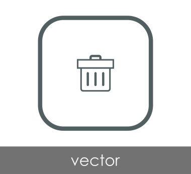 çöp kutusu düz simgesi 