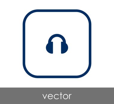 Kulaklık düz simgesi