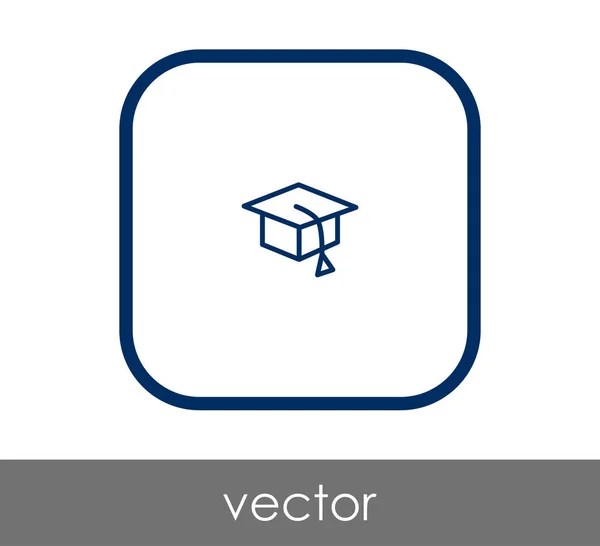 Graduierung Mütze Symbol Vektor Illustration — Stockvektor