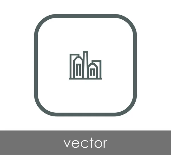 Ícone Fábrica Industrial Ilustração Vetorial — Vetor de Stock