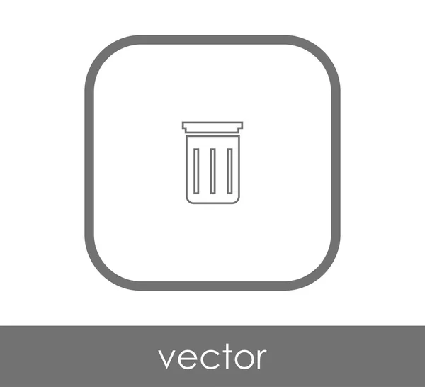 Garbage bin flat icon — Stock Vector