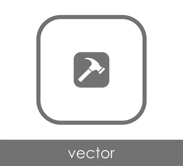 Hamer platte pictogram — Stockvector