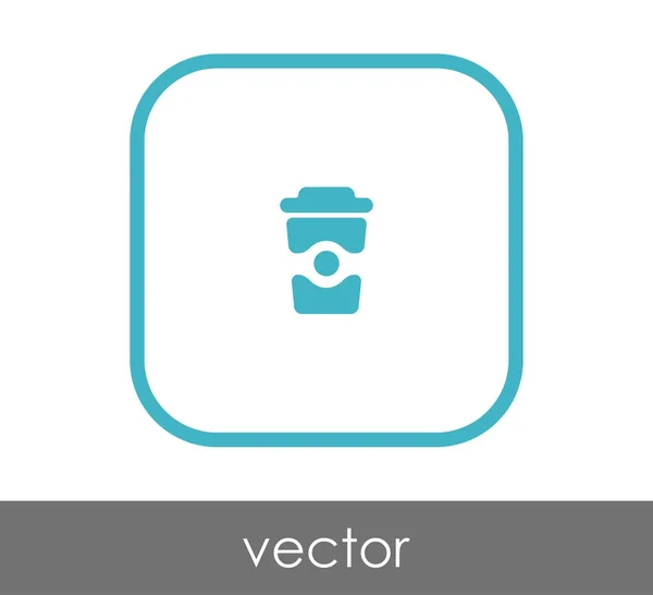 Cubo de basura icono plano — Vector de stock