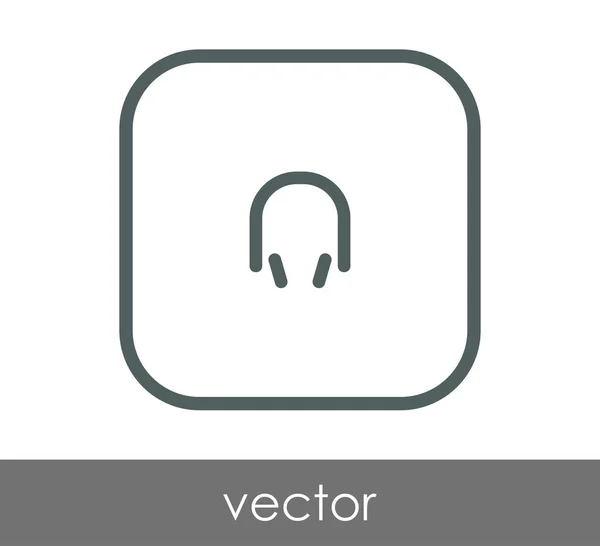 Vierkante Hoofdtelefoon Pictogram Vectorillustratie — Stockvector