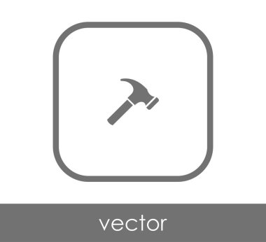 Çekiç düz simgesi