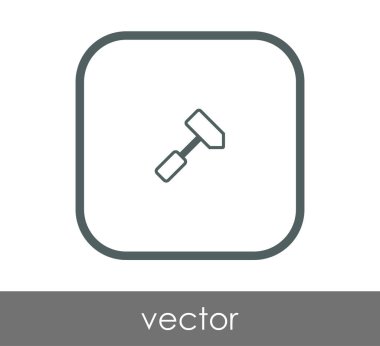 Çekiç düz simgesi