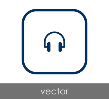 Kulaklık düz simgesi