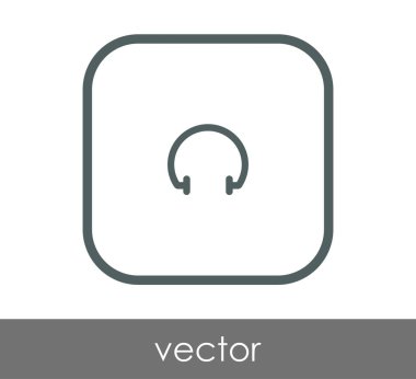 Kulaklık düz simgesi