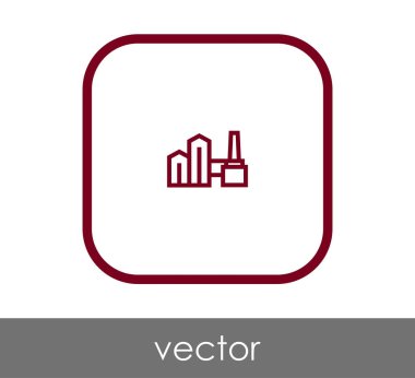 Fabrika simgesi, sınaî-vektör çizim 