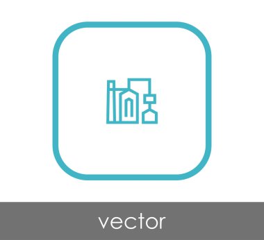 Fabrika simgesi, sınaî-vektör çizim 