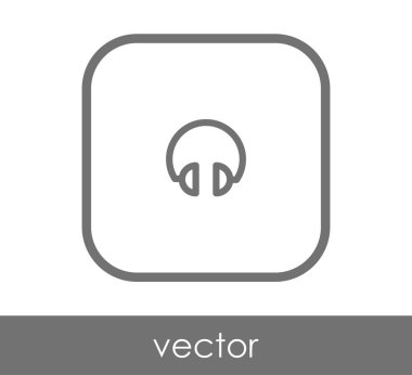 Kulaklık düz simgesi