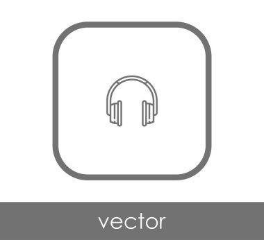 Kulaklık düz simgesi