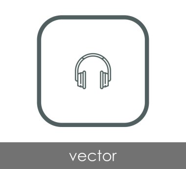 Kulaklık düz simgesi