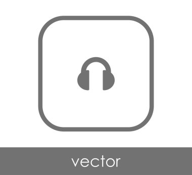 Kulaklık düz simgesi