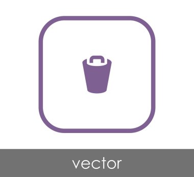 çöp kutusu düz simgesi 