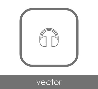 Kulaklık düz simgesi