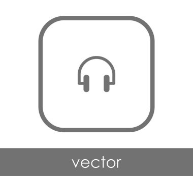 Kulaklık düz simgesi