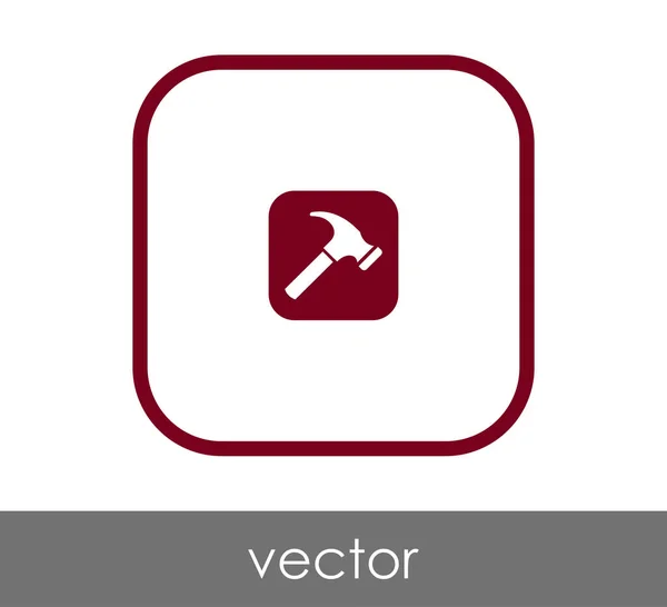 Martillo icono plano — Vector de stock