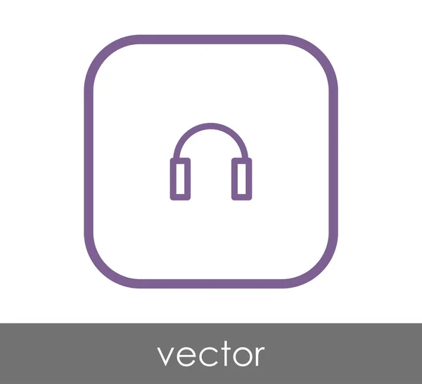 Quadratische Kopfhörer Ikone Vektorillustration — Stockvektor