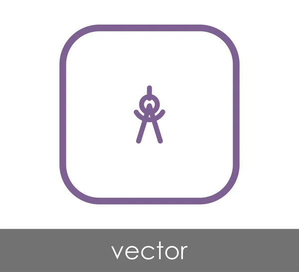 Icono Brújula Dibujo Ilustración Vectorial — Vector de stock